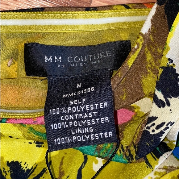 MM Couture yellow abstract dress, M - Picture 5 of 10